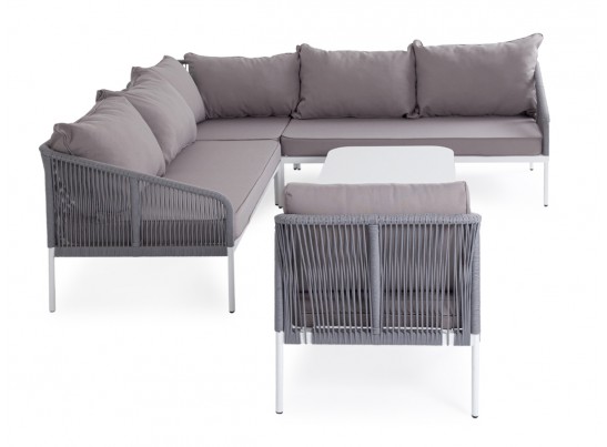 "Канны" модульная угловая лаунж-зона из роупа (веревки), цвет светло-серый в Кургане