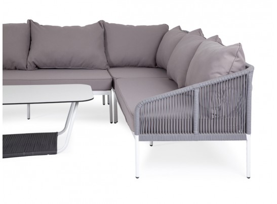 "Канны" модульная угловая лаунж-зона из роупа (веревки), цвет светло-серый в Кургане