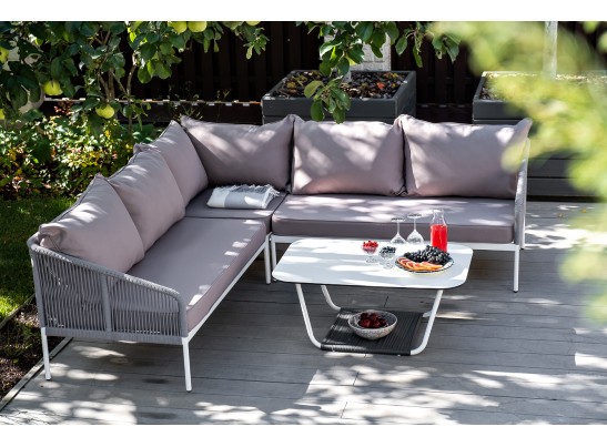 "Канны" модульная угловая лаунж-зона из роупа (веревки), цвет светло-серый в Кургане