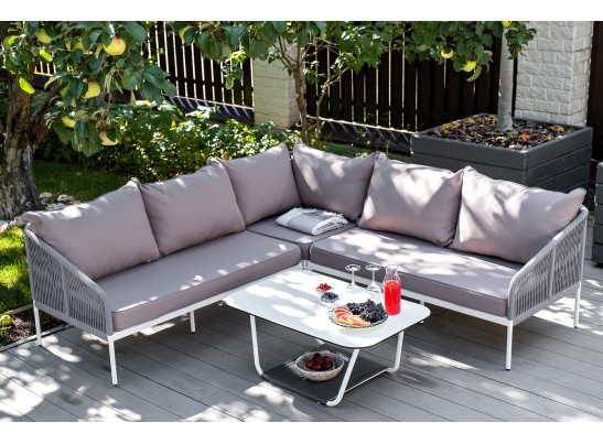 "Канны" модульная угловая лаунж-зона из роупа (веревки), цвет светло-серый в Кургане