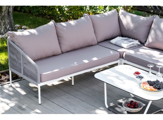 "Канны" модульная угловая лаунж-зона из роупа (веревки), цвет светло-серый в Кургане