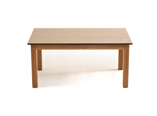 "Канны" журнальный столик из HPL 90х60, H40, основание дуб, цвет столешницы "дуб" в Кургане