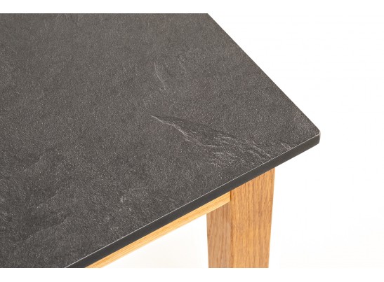 "Канны" журнальный столик из HPL 90х60, H40, основание дуб, цвет столешницы "серый гранит" в Кургане