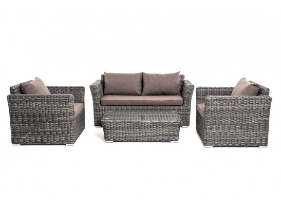 "Капучино Сингл" лаунж-зона из искусственного ротанга, цвет графит в Кургане