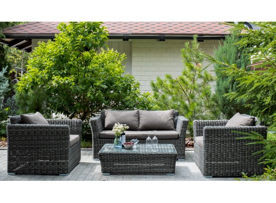 "Капучино Сингл" лаунж-зона из искусственного ротанга, цвет графит в Кургане