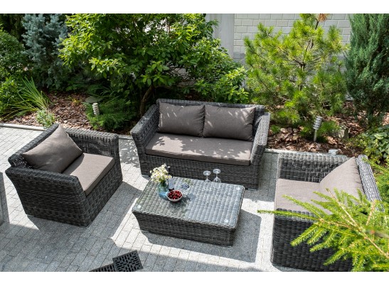 "Капучино Сингл" лаунж-зона из искусственного ротанга, цвет графит в Кургане