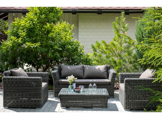 "Капучино Сингл" лаунж-зона из искусственного ротанга, цвет графит в Кургане