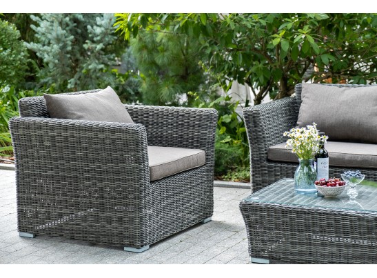 "Капучино Сингл" лаунж-зона из искусственного ротанга, цвет графит в Кургане