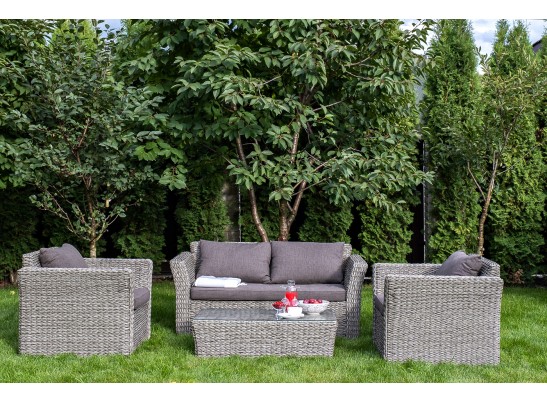 "Капучино" диван из искусственного ротанга (гиацинт) двухместный, цвет серый в Кургане