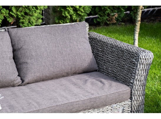 "Капучино" диван из искусственного ротанга (гиацинт) двухместный, цвет серый в Кургане