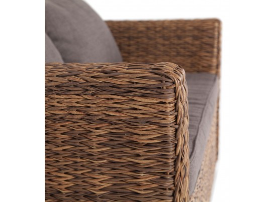 "Капучино" диван из искусственного ротанга (гиацинт) двухместный, цвет соломенный в Кургане