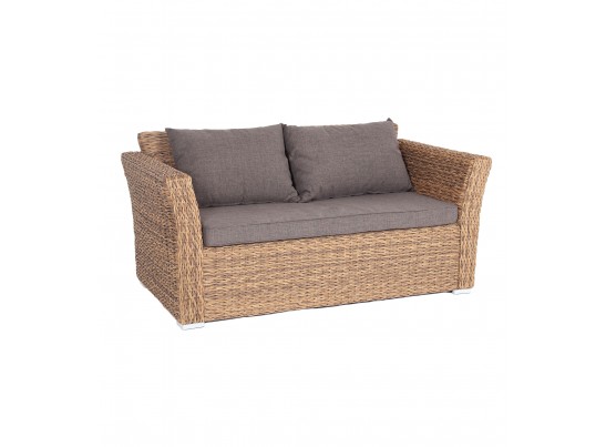"Капучино" диван из искусственного ротанга (гиацинт) двухместный, цвет соломенный в Кургане