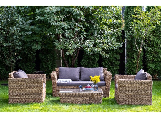 "Капучино" диван из искусственного ротанга (гиацинт) двухместный, цвет соломенный в Кургане