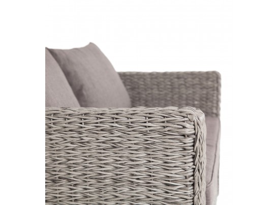 "Капучино" диван из искусственного ротанга (гиацинт) трехместный, цвет серый в Кургане