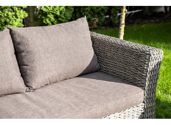 "Капучино" диван из искусственного ротанга (гиацинт) трехместный, цвет серый в Кургане