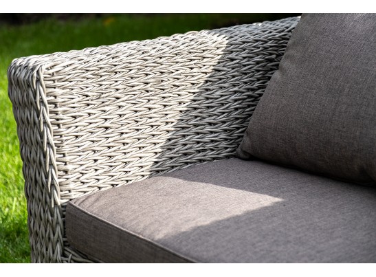 "Капучино" диван из искусственного ротанга (гиацинт) трехместный, цвет серый в Кургане