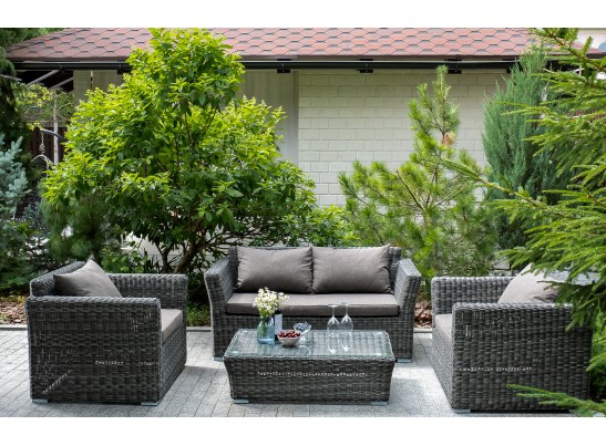 "Капучино" диван из искусственного ротанга двухместный, цвет графит в Кургане