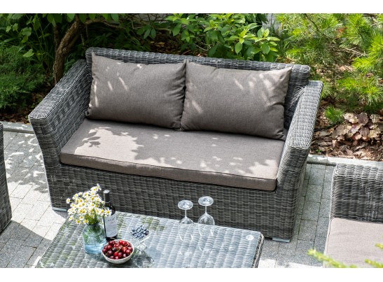 "Капучино" диван из искусственного ротанга двухместный, цвет графит в Кургане