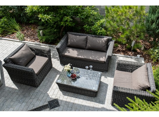 "Капучино" диван из искусственного ротанга двухместный, цвет графит в Кургане