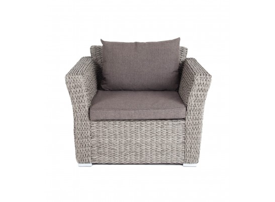 "Капучино" кресло из искусственного ротанга (гиацинт), цвет серый в Кургане