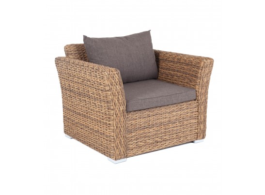 "Капучино" кресло из искусственного ротанга (гиацинт), цвет соломенный в Кургане