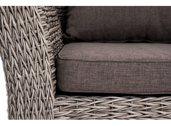 "Капучино" лаунж-зона из искусственного ротанга (гиацинт), цвет серый в Кургане