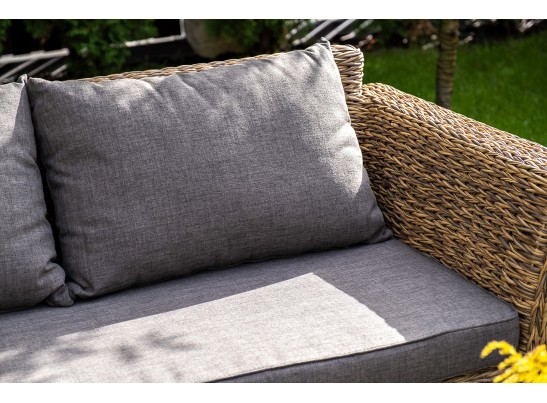 "Капучино" лаунж-зона из искусственного ротанга (гиацинт), цвет соломенный в Кургане