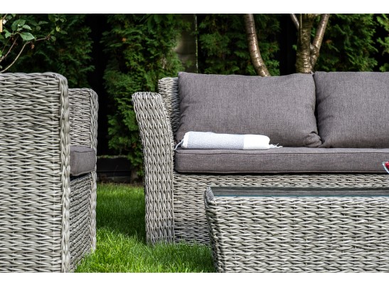 "Капучино Сингл" лаунж-зона из искусственного ротанга (гиацинт), цвет серый в Кургане