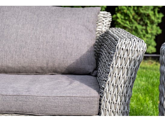 "Капучино Сингл" лаунж-зона из искусственного ротанга (гиацинт), цвет серый в Кургане