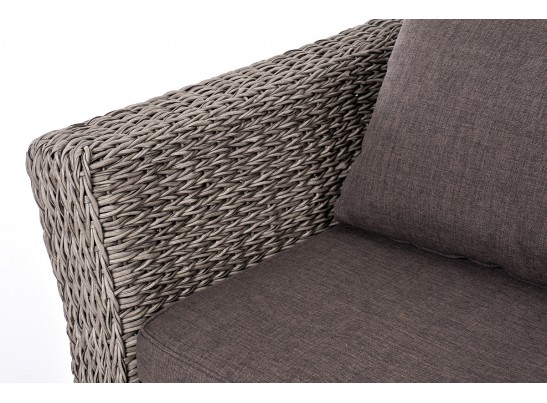 "Капучино Сингл" лаунж-зона из искусственного ротанга (гиацинт), цвет серый в Кургане