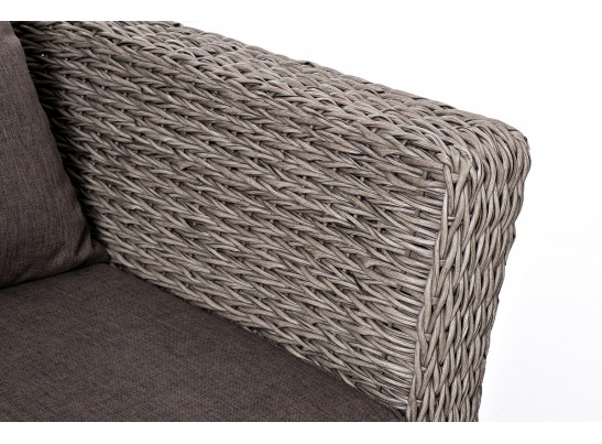 "Капучино Сингл" лаунж-зона из искусственного ротанга (гиацинт), цвет серый в Кургане