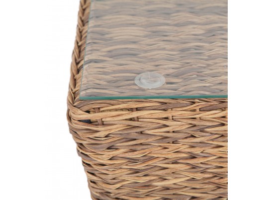 "Капучино" журнальный столик из искусственного ротанга (гиацинт), цвет соломенный в Кургане