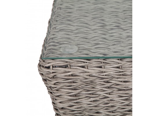"Капучино" журнальный столик из искусственного ротанга (гиацинт), цвет cерый в Кургане