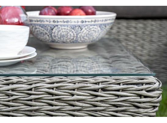 "Капучино" журнальный столик из искусственного ротанга (гиацинт), цвет cерый в Кургане