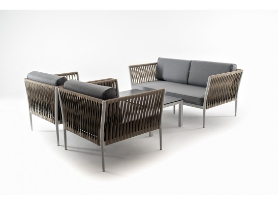 "Касабланка" лаунж-зона плетеная из роупа 4-местная, цвет серый в Кургане