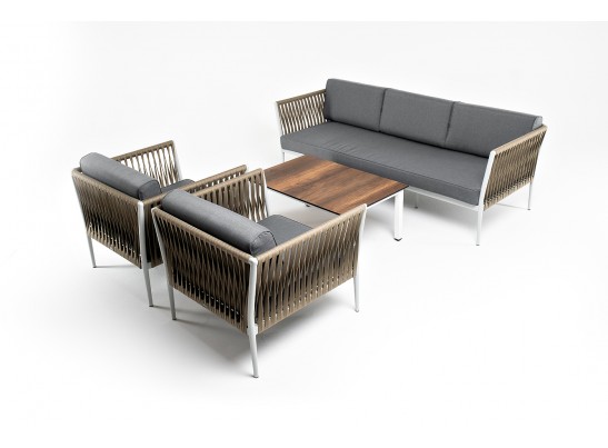 "Касабланка" лаунж-зона плетеная из роупа 5-местная, цвет бежевый в Кургане