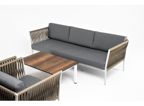 "Касабланка" лаунж-зона плетеная из роупа 5-местная, цвет бежевый в Кургане