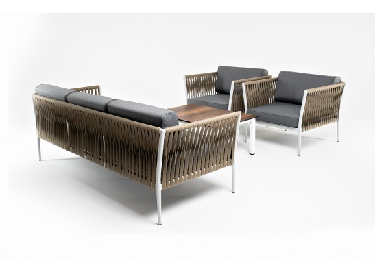 "Касабланка" лаунж-зона плетеная из роупа 5-местная, цвет бежевый в Кургане