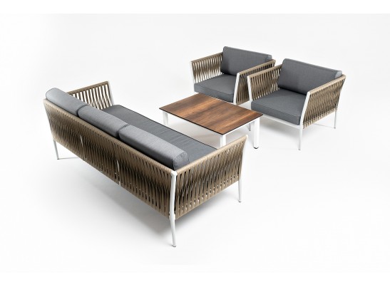 "Касабланка" лаунж-зона плетеная из роупа 5-местная, цвет бежевый в Кургане