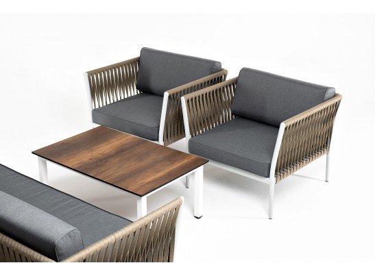 "Касабланка" лаунж-зона плетеная из роупа 5-местная, цвет бежевый в Кургане