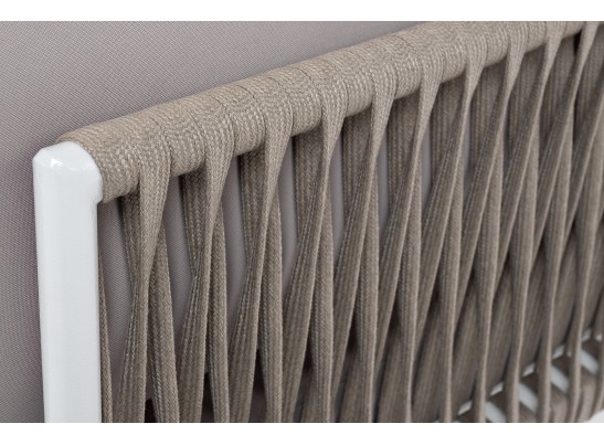 "Касабланка" угловой модуль плетеный из роупа, каркас алюминий светло-серый (RAL7035) шагрень, роуп серо-коричневый 23мм, ткань Neo ash в Кургане