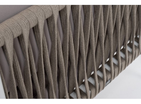 "Касабланка" угловой модуль плетеный из роупа, каркас алюминий светло-серый (RAL7035) шагрень, роуп серо-коричневый 23мм, ткань Neo ash в Кургане