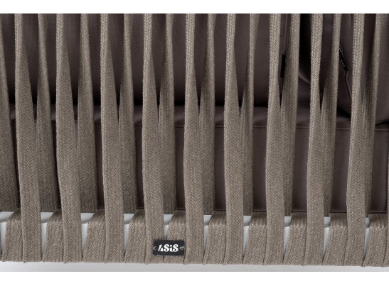 "Касабланка" угловой модуль плетеный из роупа, каркас алюминий светло-серый (RAL7035) шагрень, роуп серо-коричневый 23мм, ткань Neo ash в Кургане