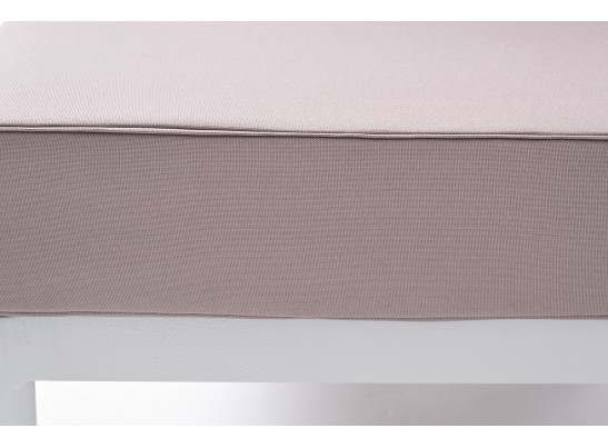 "Касабланка" левый модуль плетеный из роупа, каркас алюминий светло-серый (RAL7035) шагрень, роуп серо-коричневый 23мм, ткань Neo ash в Кургане