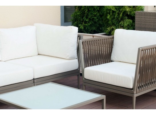 "Касабланка" модуль угловой плетеный из роупа, цвет серо-коричневый в Кургане