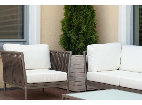 "Касабланка" модуль угловой плетеный из роупа, цвет серо-коричневый в Кургане