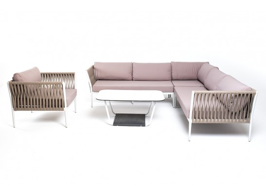 "Касабланка" модульная лаунж-зона из роупа (веревки), каркас из алюминия в Кургане