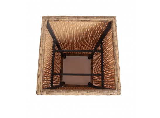 "Капучино" кашпо для цветов плетеное из искусственного ротанга, цвет соломенный в Кургане