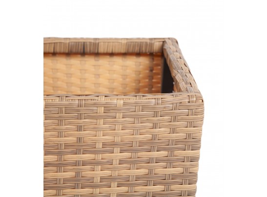 "Капучино" кашпо для цветов плетеное из искусственного ротанга, цвет соломенный в Кургане