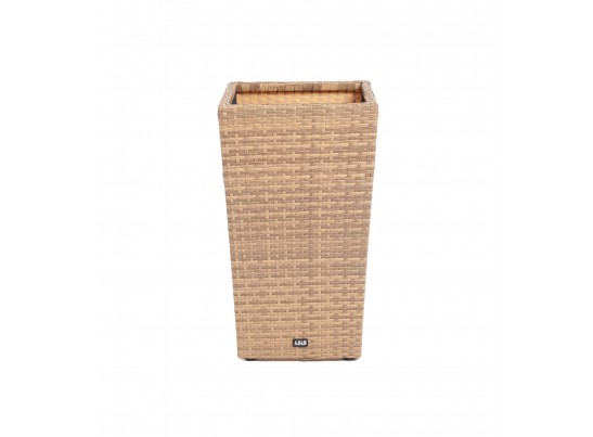 "Капучино" кашпо для цветов плетеное из искусственного ротанга, цвет соломенный в Кургане